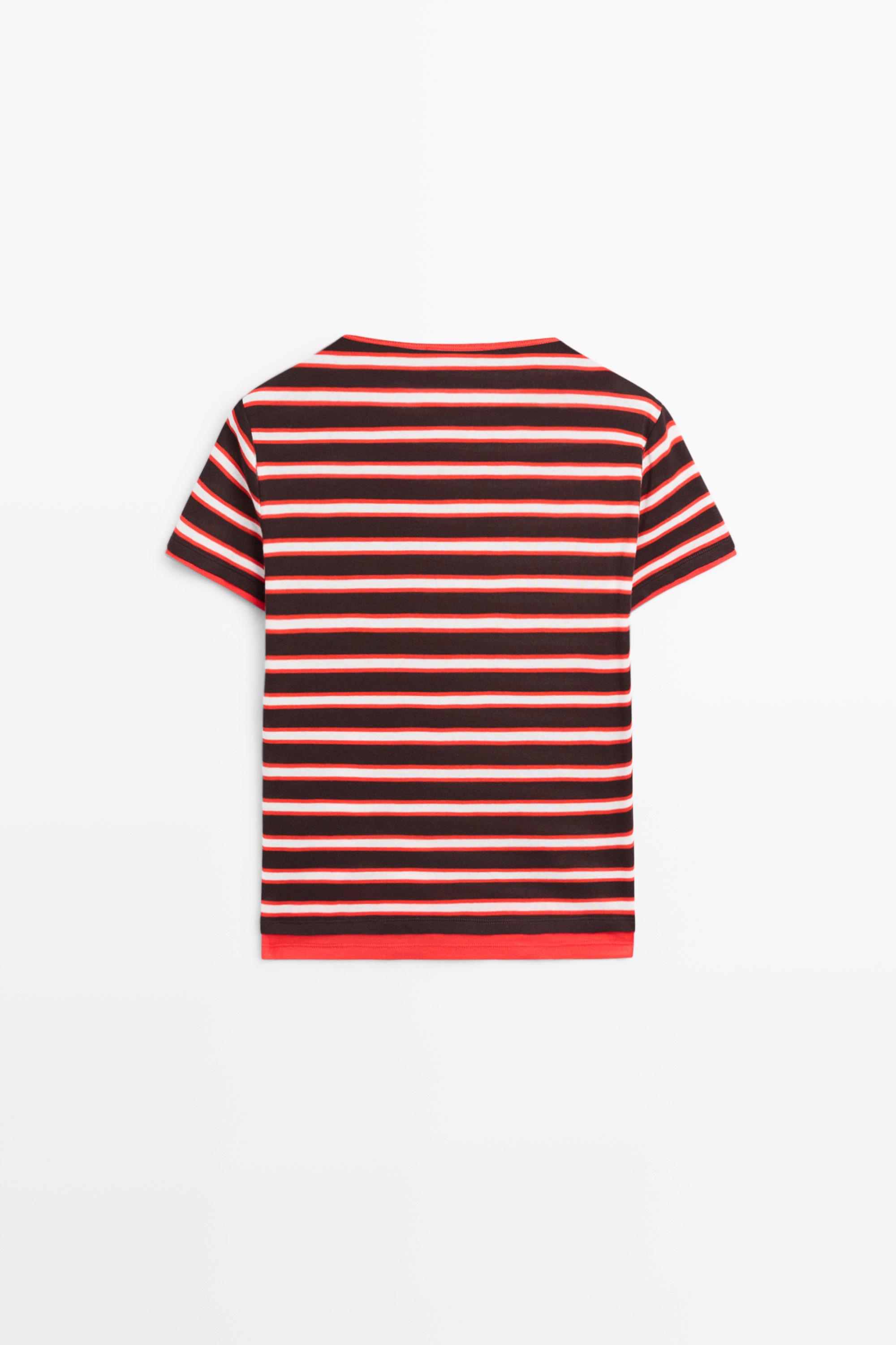 100% cotton short sleeve striped T-shirt